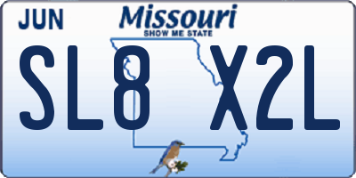 MO license plate SL8X2L