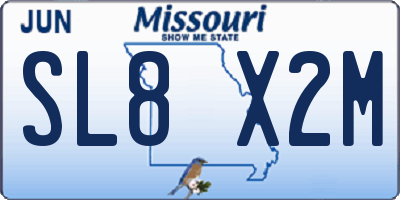 MO license plate SL8X2M