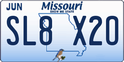 MO license plate SL8X2O