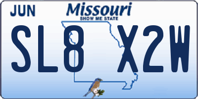 MO license plate SL8X2W