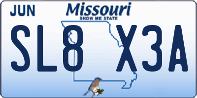 MO license plate SL8X3A