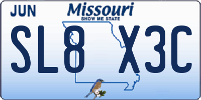 MO license plate SL8X3C