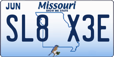 MO license plate SL8X3E