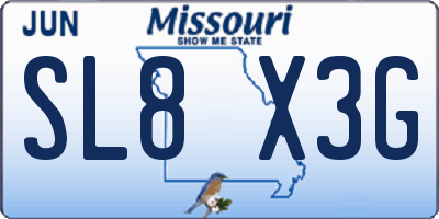 MO license plate SL8X3G