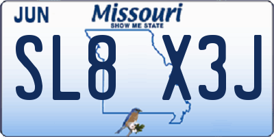 MO license plate SL8X3J