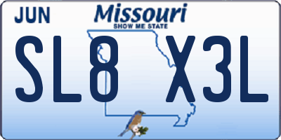 MO license plate SL8X3L