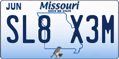 MO license plate SL8X3M
