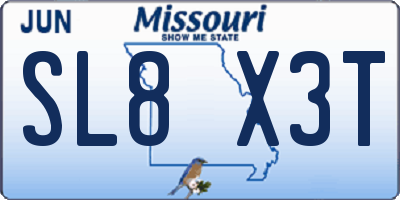 MO license plate SL8X3T