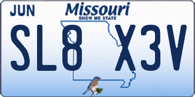 MO license plate SL8X3V