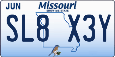 MO license plate SL8X3Y