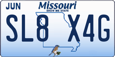 MO license plate SL8X4G
