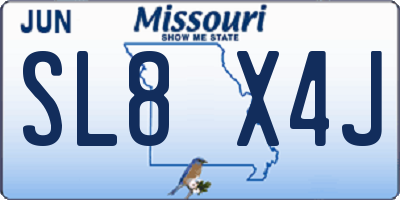 MO license plate SL8X4J