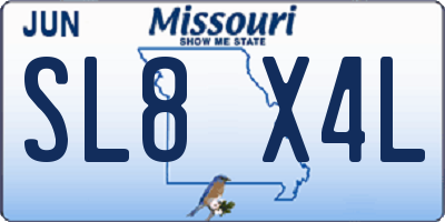 MO license plate SL8X4L