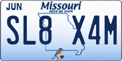 MO license plate SL8X4M