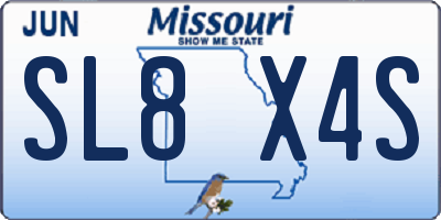 MO license plate SL8X4S
