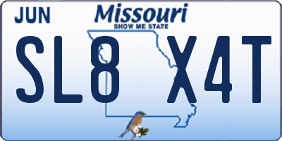 MO license plate SL8X4T