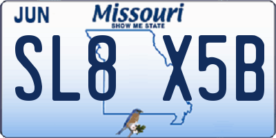 MO license plate SL8X5B