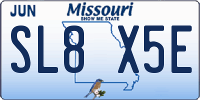 MO license plate SL8X5E