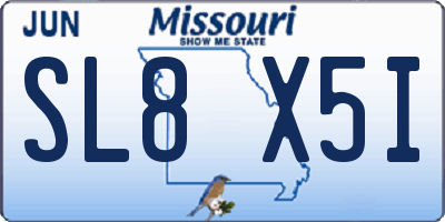 MO license plate SL8X5I