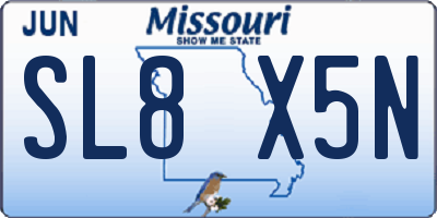 MO license plate SL8X5N