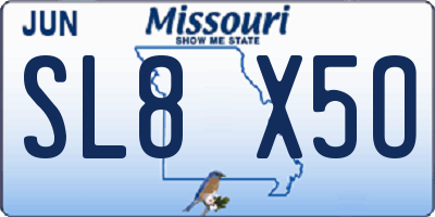 MO license plate SL8X5O