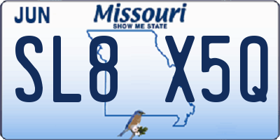 MO license plate SL8X5Q
