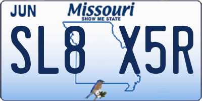 MO license plate SL8X5R