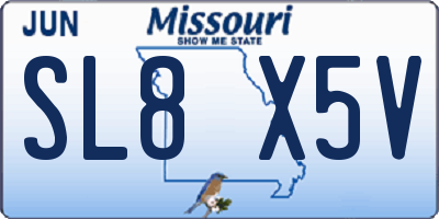 MO license plate SL8X5V