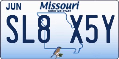 MO license plate SL8X5Y