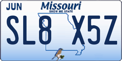 MO license plate SL8X5Z