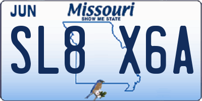 MO license plate SL8X6A