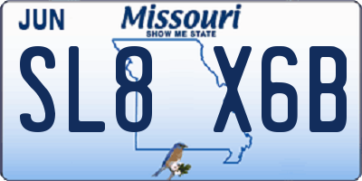 MO license plate SL8X6B