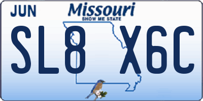 MO license plate SL8X6C