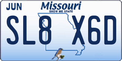 MO license plate SL8X6D