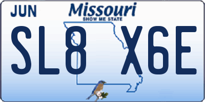 MO license plate SL8X6E