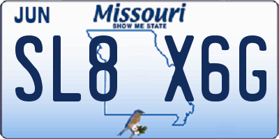 MO license plate SL8X6G