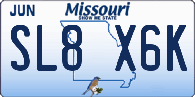 MO license plate SL8X6K