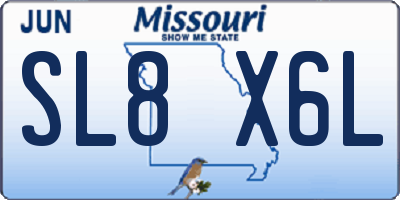 MO license plate SL8X6L