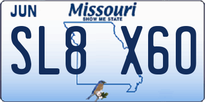 MO license plate SL8X6O