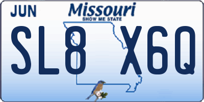 MO license plate SL8X6Q