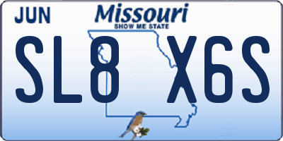 MO license plate SL8X6S