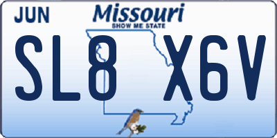 MO license plate SL8X6V