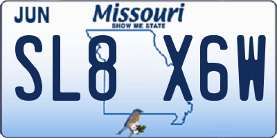 MO license plate SL8X6W