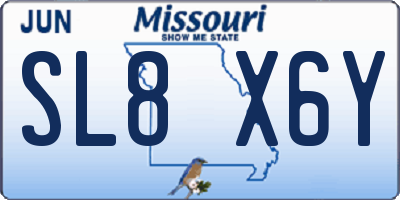 MO license plate SL8X6Y