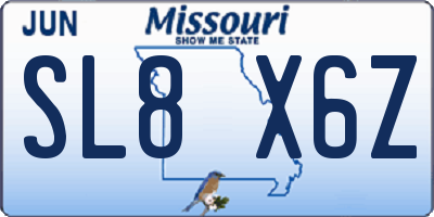 MO license plate SL8X6Z