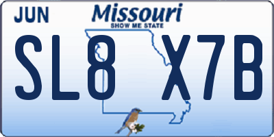 MO license plate SL8X7B
