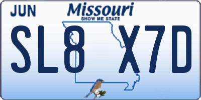 MO license plate SL8X7D
