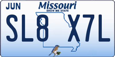 MO license plate SL8X7L