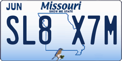 MO license plate SL8X7M
