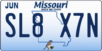 MO license plate SL8X7N